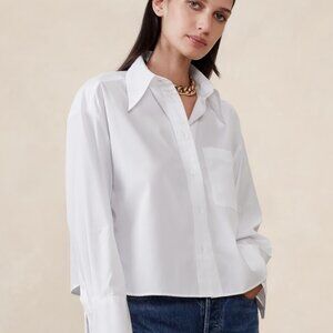 Banana Republic The Boxy Crop Shirt White XL
